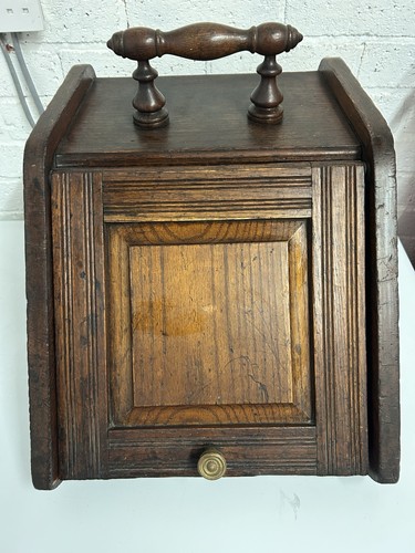 Vintage wooden coal scuttle - coal,