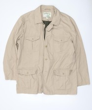 Orvis Men's Beige Cotton Field Jacket XL Mid-Length Casual Outdoor