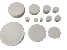 White round plastic end caps tube inserts