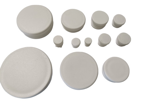 White round plastic - end, caps