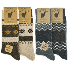 ALPACA WOOL Socks Mens womens Christmas gift socks 2 Pairs pack winter socks 