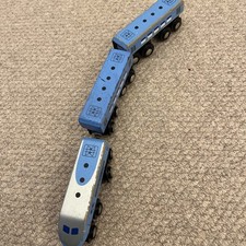 Wooden Train Blue Intercity