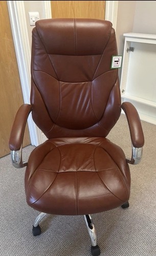 Brown faux leather executive - faux,