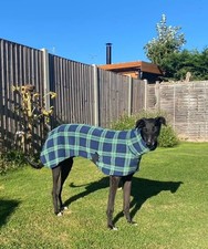 18” blue tartan fleece dog