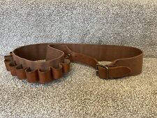 Brady Vintage Brown Leather Shotgun 25 Cartridge Ammo Belt Bore. L