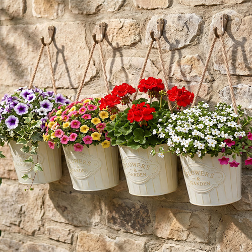 4pcs hanging metal flower - 4pcs,