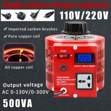 500VA 0-130V/300V LCD Electric Variable Variac Voltage Regulator Adjust Voltage