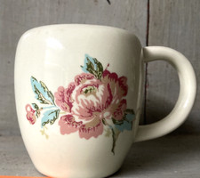 Vintage Flour Sugar Shaker Sifter Roses Floral Pottery England Kitchenalia VGC