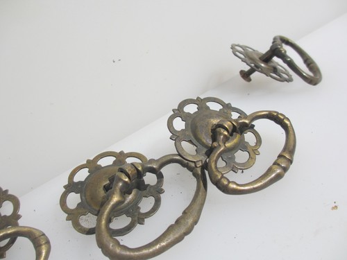 Vintage brass cabinet handles - cabinet,