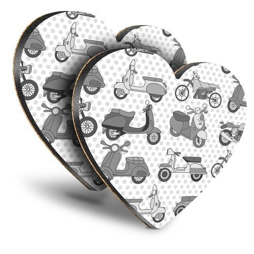 Heart mdf coasters - mdf, bw