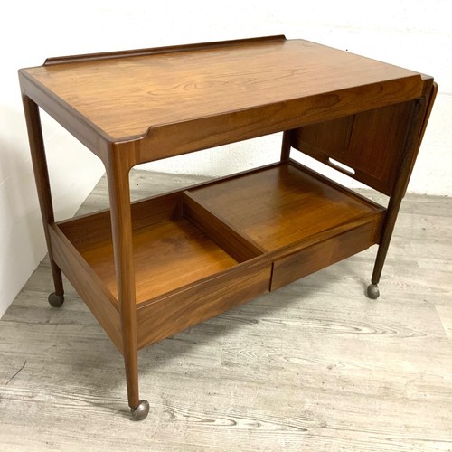 Danish teak bar cart drinks - teak,