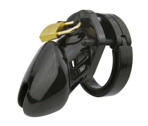 Plastic black male - black, chastity