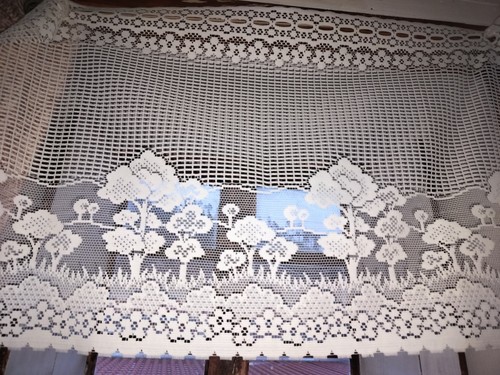 Vintage lace net curtain - net,