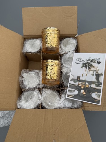 Gold tea light holders set - holders, of
