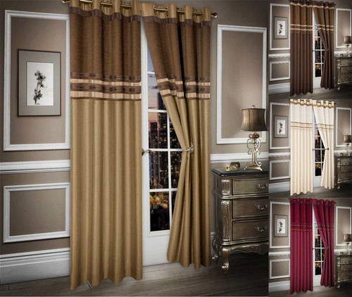 Faux silk stripe curtains - stripe,