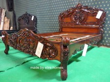 UK King size 5' antique shabby chic french style furniture Venetian Rococo bed 