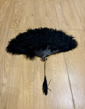 Black Feather Hand Fan With