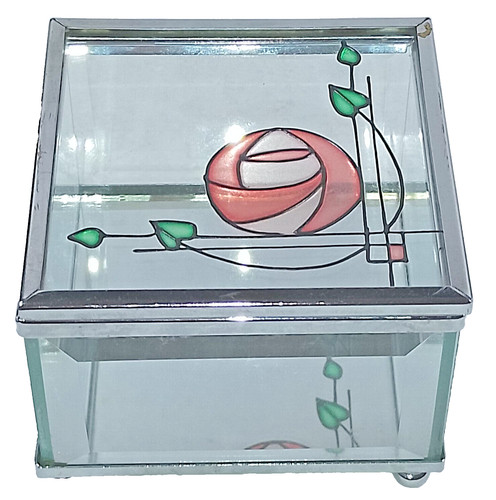 Glass trinket box lid - glass, w