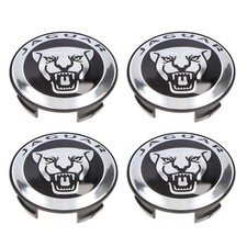 Genuine Jaguar Growler Head & Script Wheel Centre Cap Badge (Black/Sil) T2H58379