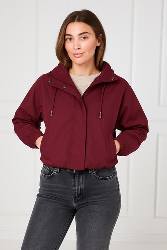 Women cropped zip hooded - women's,