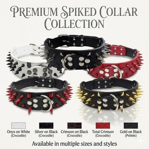 Wide spiked studded - wide, leather