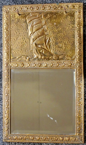 Vintage brass framed ship - brass,