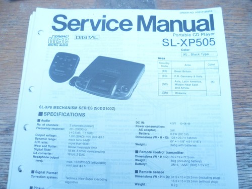 Technics xp505 portable - sl-xp505,