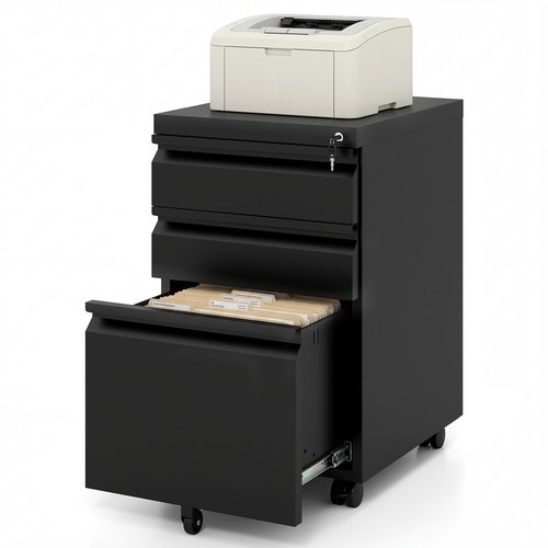 Rolling metal filing cabinet - metal,