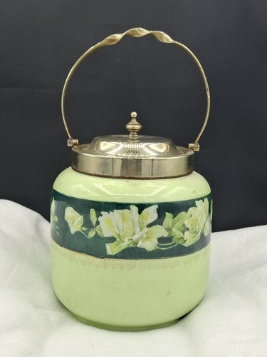 Antique biscuit floral barrel - antique,