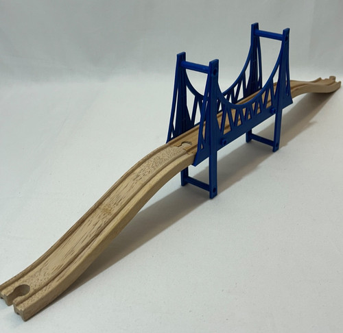 Wooden blue train - blue, track