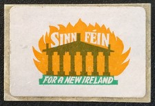 IRELAND C.1971 SINN FEIN FOR A NEW IRELAND PROPAGANDA LABEL SELF ADHESIVE MNH