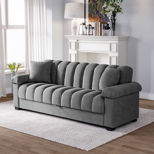 Seater sofa bed grey - bed, fabric