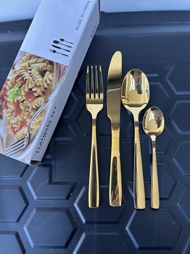 Cutlery set piece gold - cutlery, 16-piece