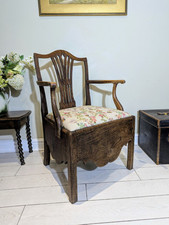 Antique Oak Armchair Chippendale Hall Desk Carver Chair FREE POSTAGE 