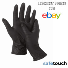 Disposable BLACK Nitrile Gloves Powder & Latex Free - 100 Boxed