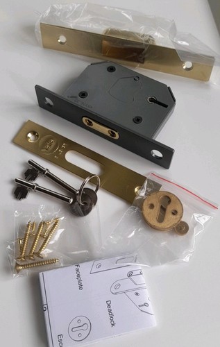 Yale lever brass mortice - 5,