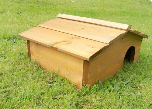 Wooden hedgehog house wood - house,