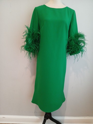 Jovani green feather - green, fringe