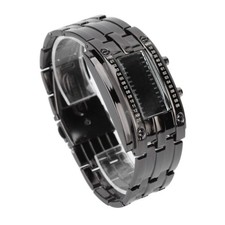 Binary Matrix Blue LED Digital Watch Mens Classic Creative Fashion Wrist Watches