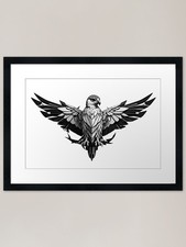 Falcon Bird Black and White