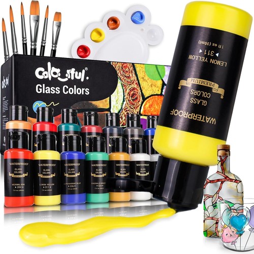 21pk acrylic glass paint set - 21pk,