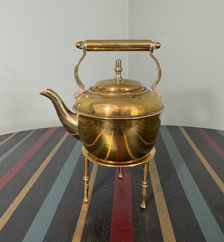 Vintage small brass kettle - brass,