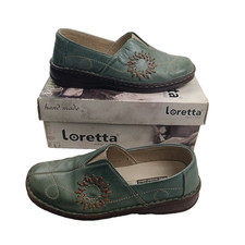 Loretta Green Leather Slip On