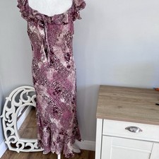 michaela louisa Ruffled Midi dress Floral Pink Whimsical Floaty 16 Occasion