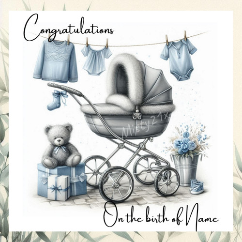 Personalised new baby - baby, boy