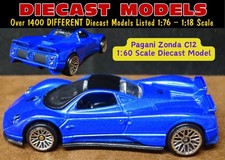 NEW BLUE 1:60 SCALE PAGANI ZONDA SUPERCAR; FABULOUS DIECAST COLLECTORS MODEL CAR