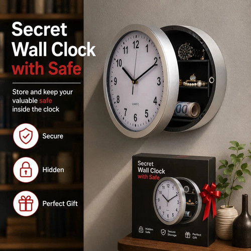 Secret wall clock safe hidden - wall,