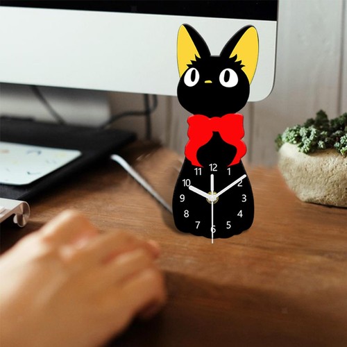 Cute cat table clock desk - cat,