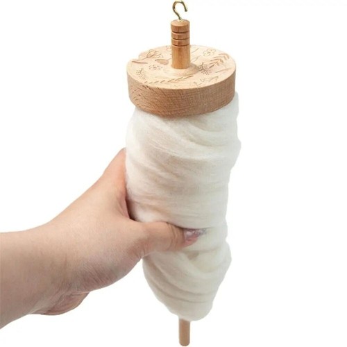 Top whorl wooden drop spindle - top,