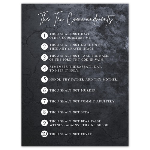 Ten commandments from god - ten,